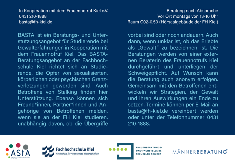 BASTA! Postkartenflyer Rückseite