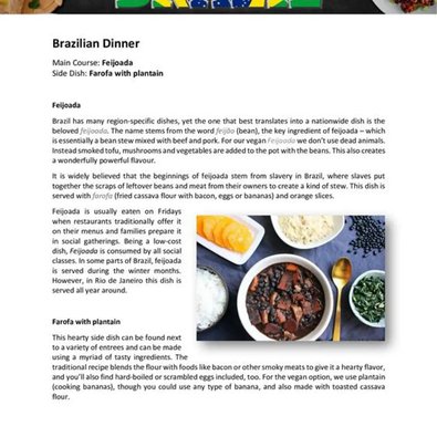 Rezept vom Online Kochabend für das brasilianische Essen