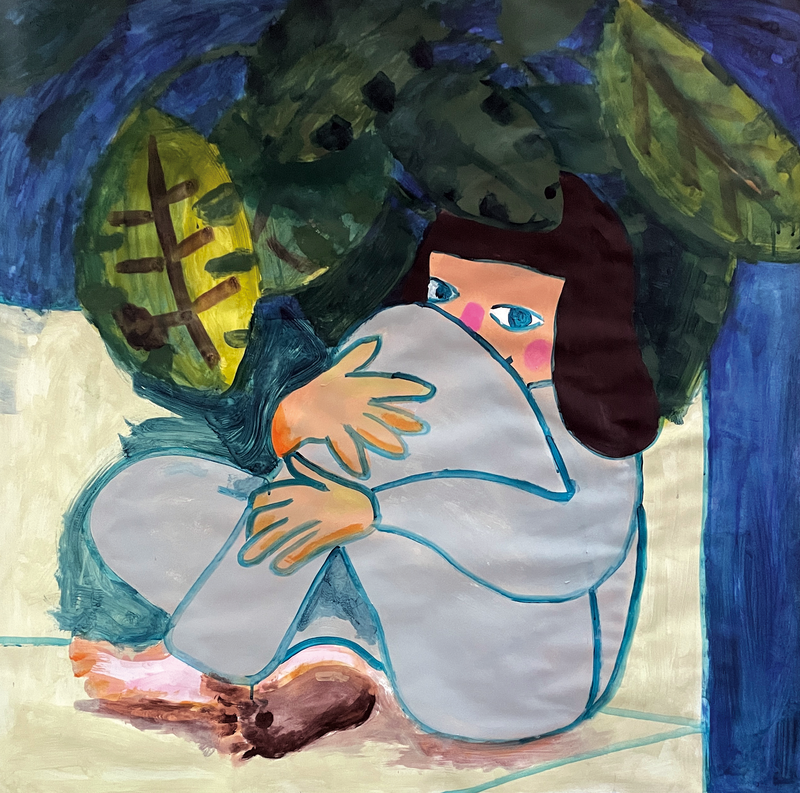 Gregor Hinz, Ausschnitt: „Danke für das schöne Gespräch“, 2025, Acryl auf Papier, 133 x 99 cm Gregor Hinz, Ausschnitt: „Danke für das schöne Gespräch“, 2025, Acryl auf Papier, 133 x 99 cm