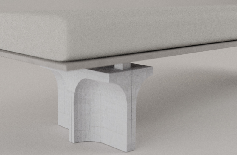 Entwurf der Betonbank ((c) Arista Meier, Sören Herber)