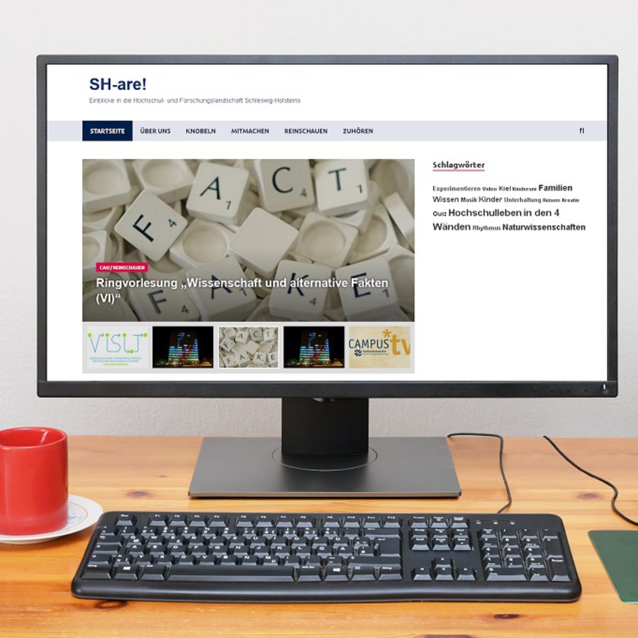 Computerbildschirm mit der Seite sh-are.sh