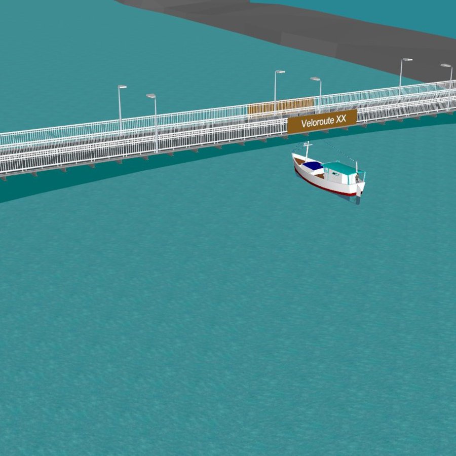Visualisierung von Veloroute übers Wasser
