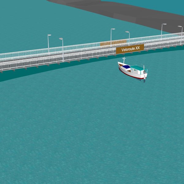 Visualisierung von Veloroute übers Wasser