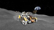 Mondmission mit Auto auf dem Mond