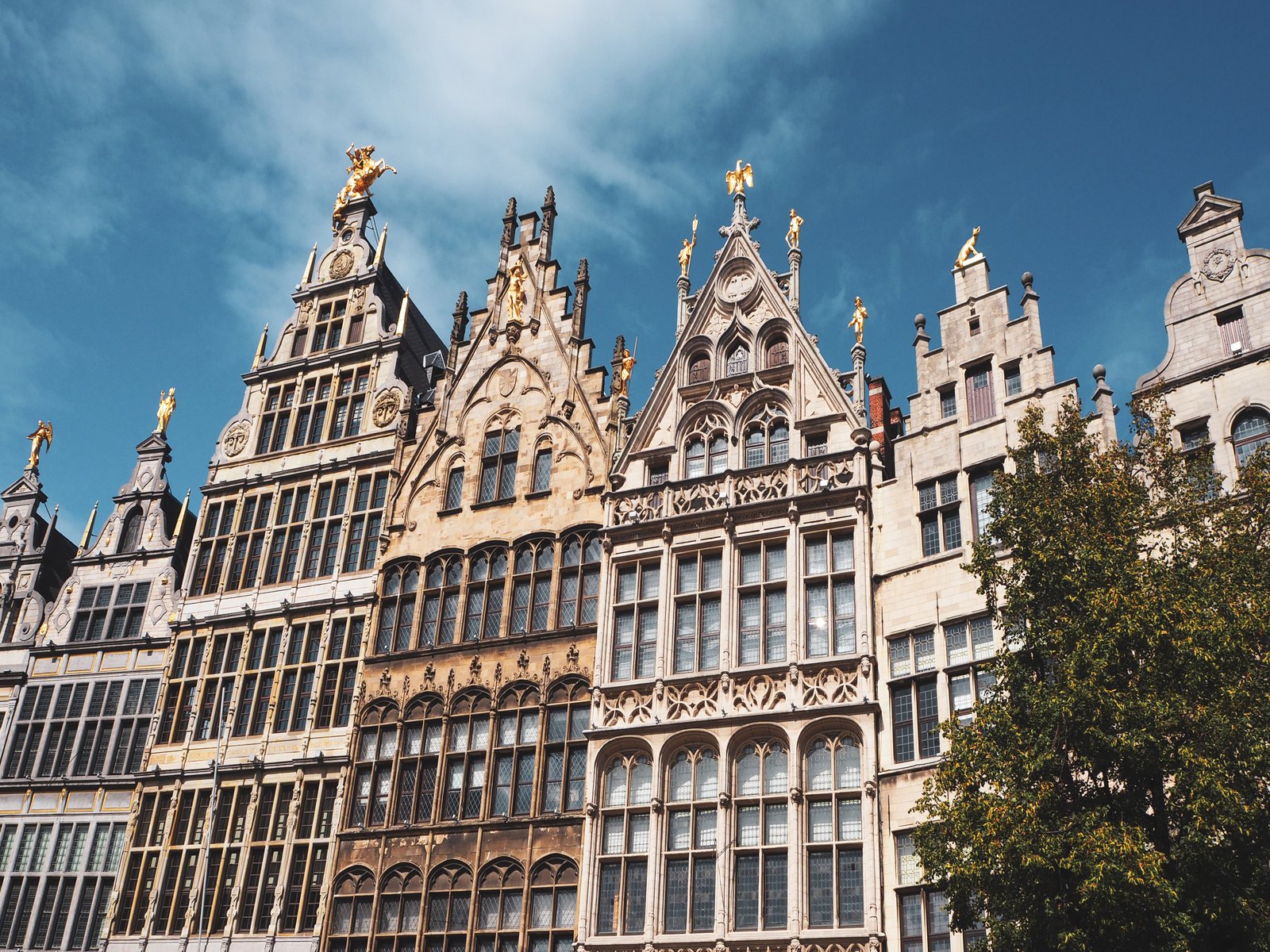Der Grote Markt in Antwerpen. Der größte Platz mit vielen bunten Häusern und dem Rathaus. Foto: Baxmann