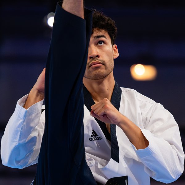 Ken-Levan Jordt bei der Taekwondo Disziplin „Poomsae“ beim Wettkampf der FISU World Games 2025. Ken-Levan Jordt bei der Taekwondo Disziplin „Poomsae“ beim Wettkampf der FISU World Games 2025.