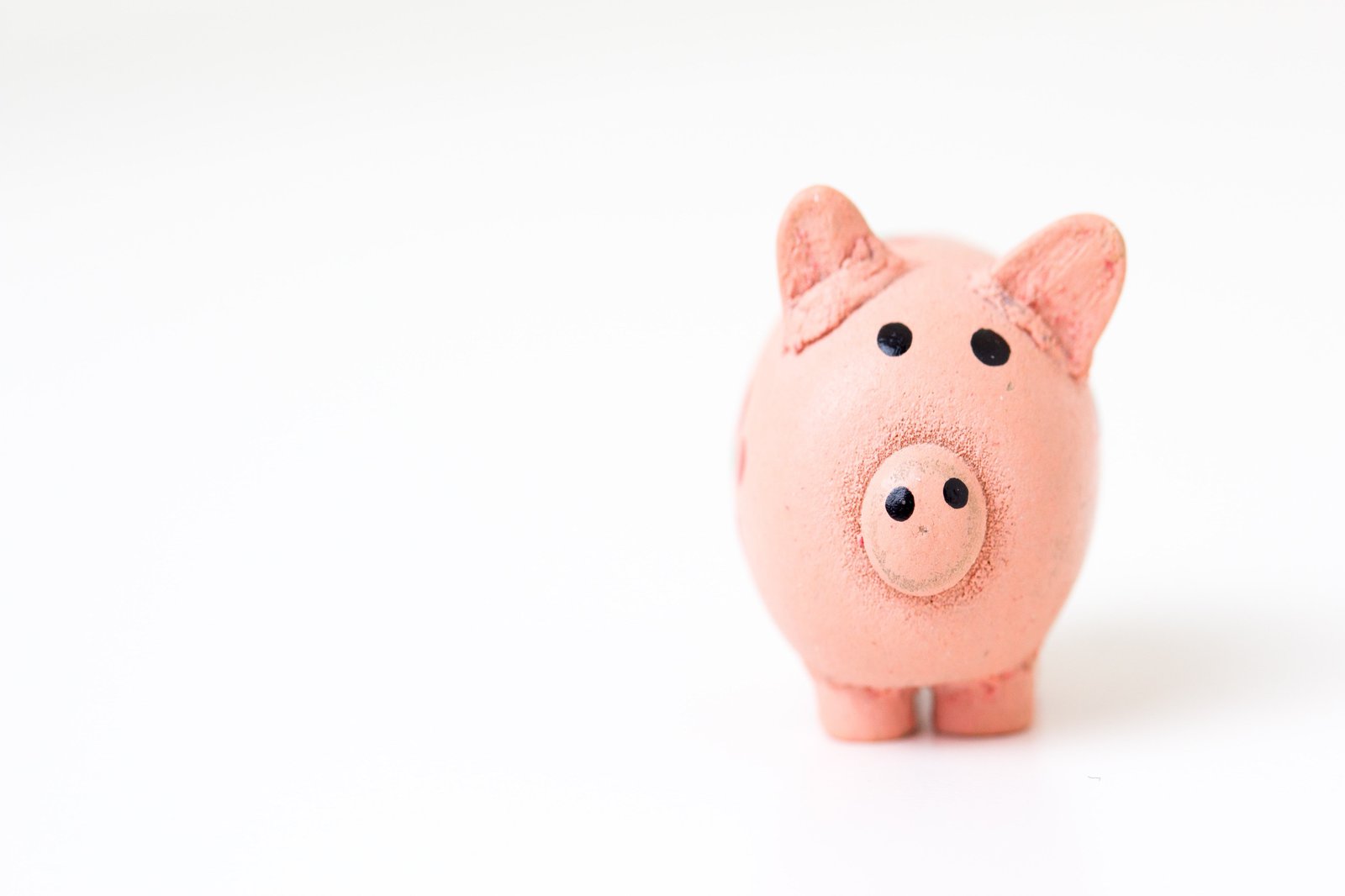 Sparschwein vor weißem Hintergrund