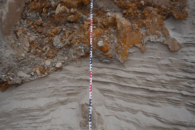 Grenze Mergel Sand Aufschluss Weichselglazial