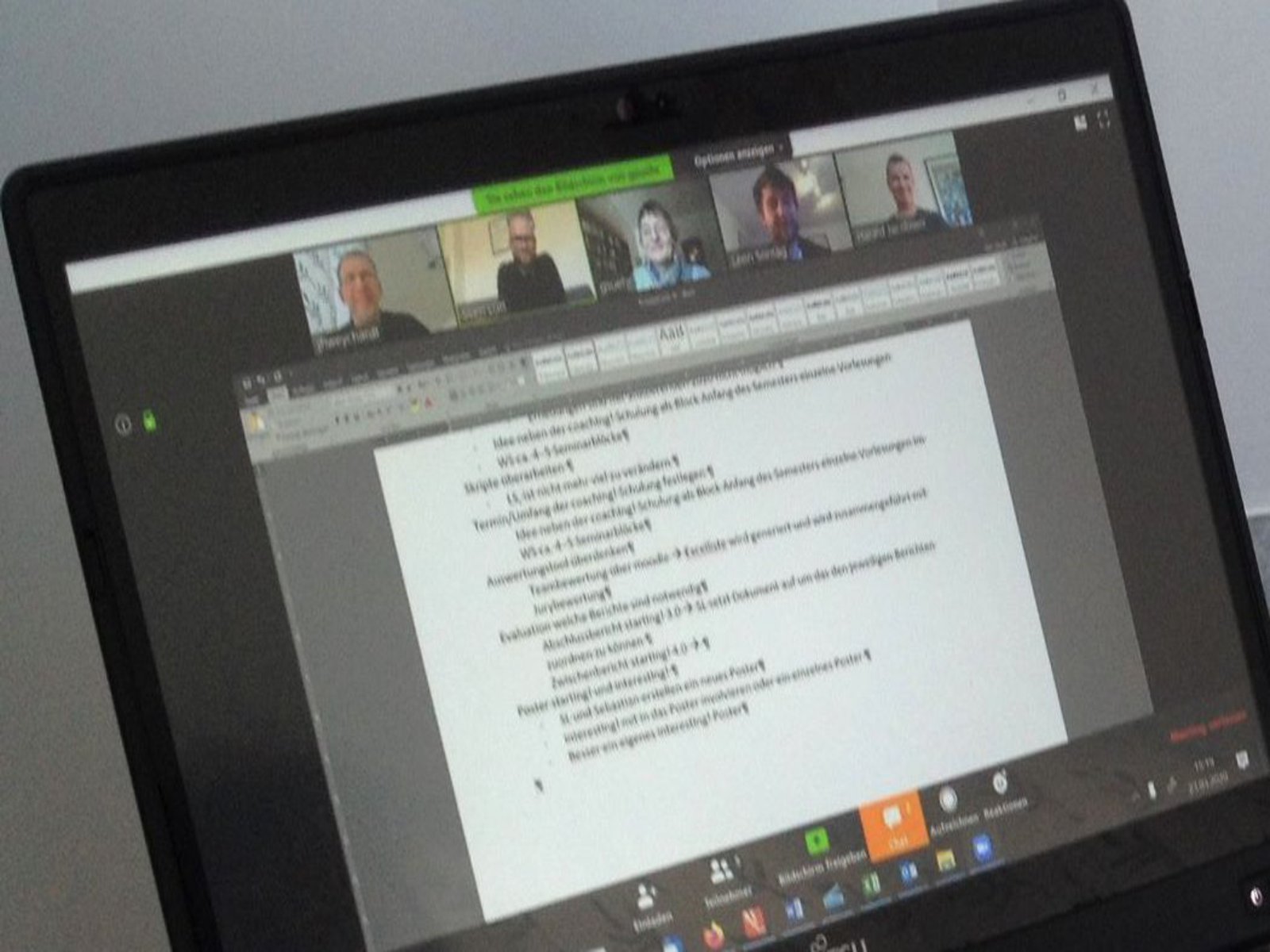 Bildschirm eines Laptops