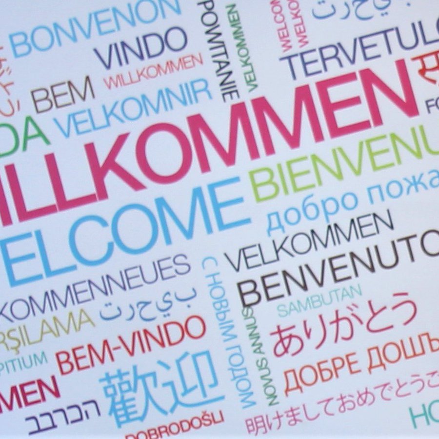 Schriftzug Willkommen