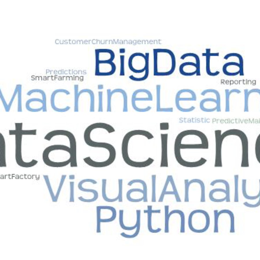 Schlagwörterwolke mit Begriffen rund um Data Science