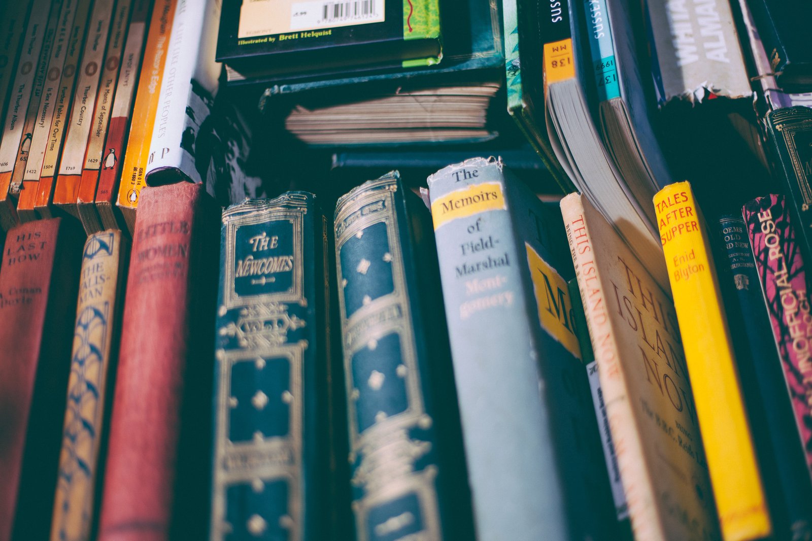 Mehrere eher alte Bücher liegen nebeneinander.