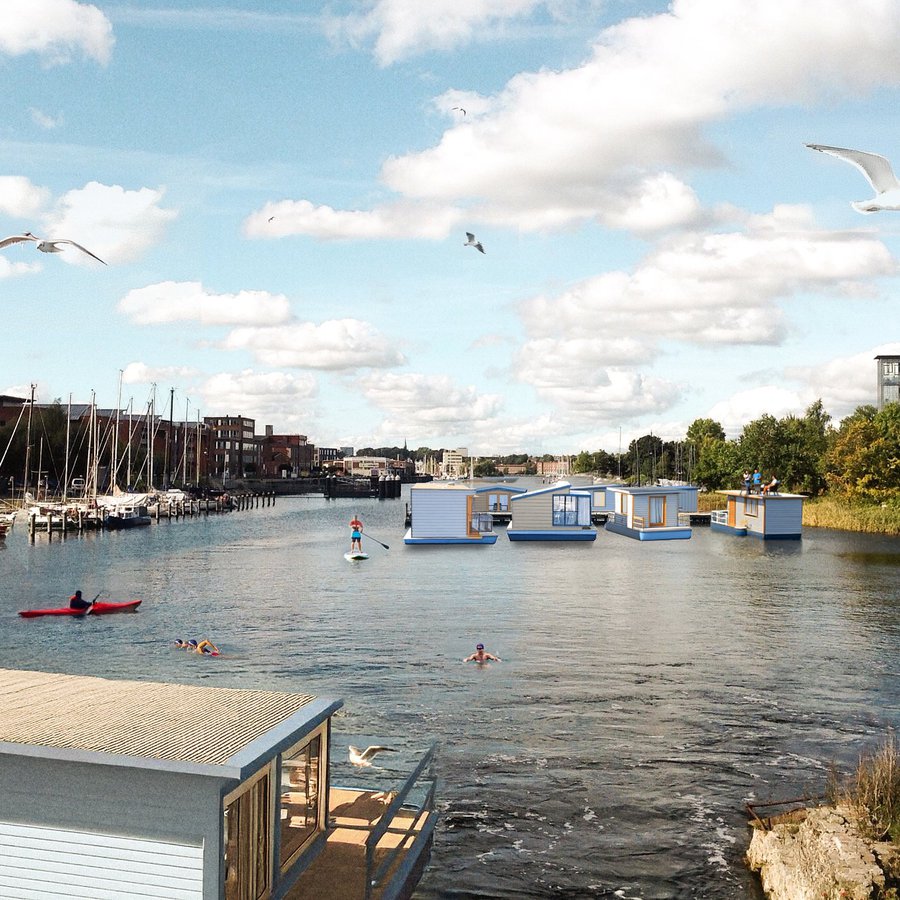 Hausbootsiedlung auf der Schwentine.