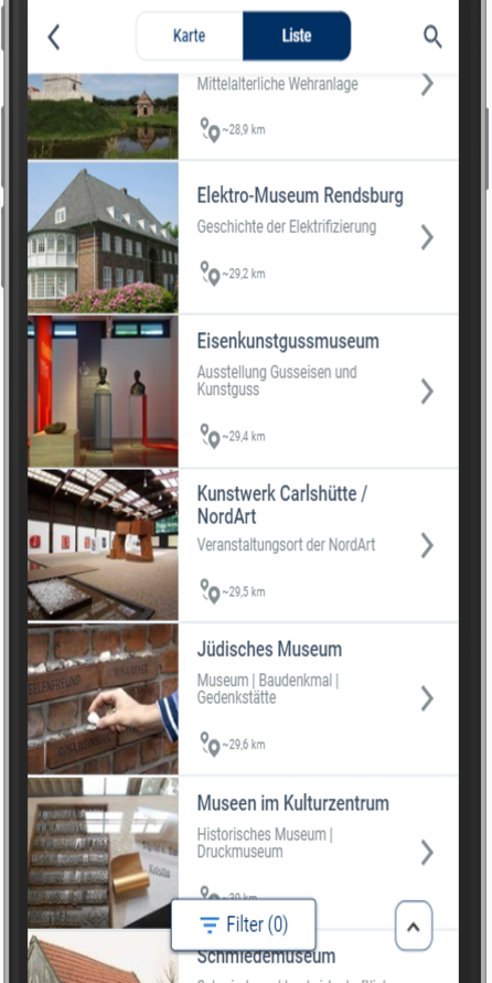 In der Übersicht sind die verschiedenen Adressen leicht zu finden. Foto: Screenshot