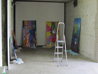 Ein noch zu präparierender Ausstellungsraum.