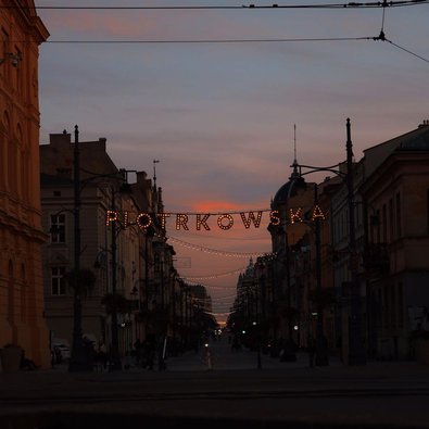 Sonnenuntergang in Lodz Innenstadt