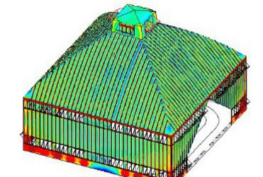 Die Grafik zeigt einen Bauplan eines Holzzelts.