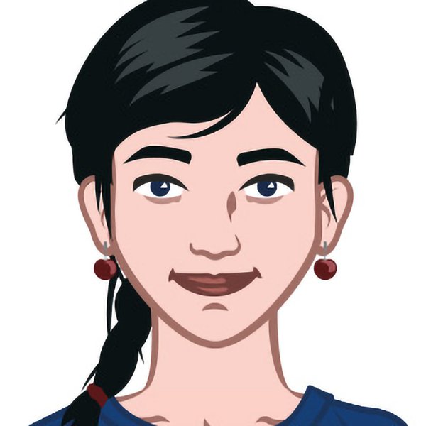 Portrait einer Studentin - Zeichnung vom Maskottchen dee IDW