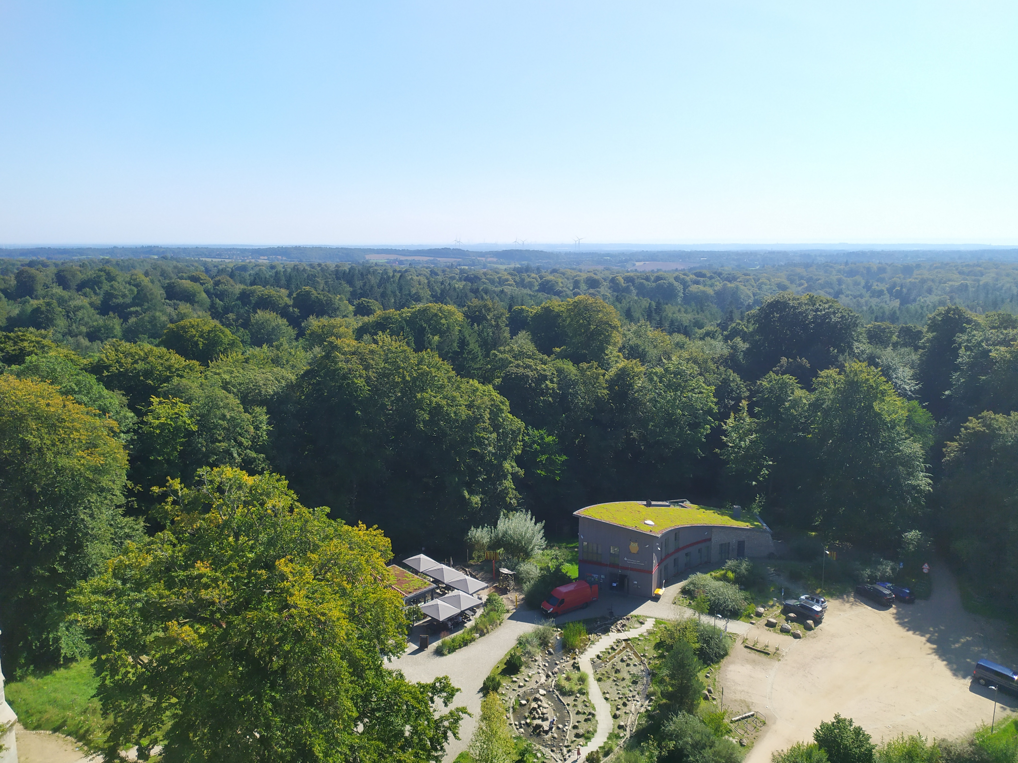 flache Landschaft von oben
