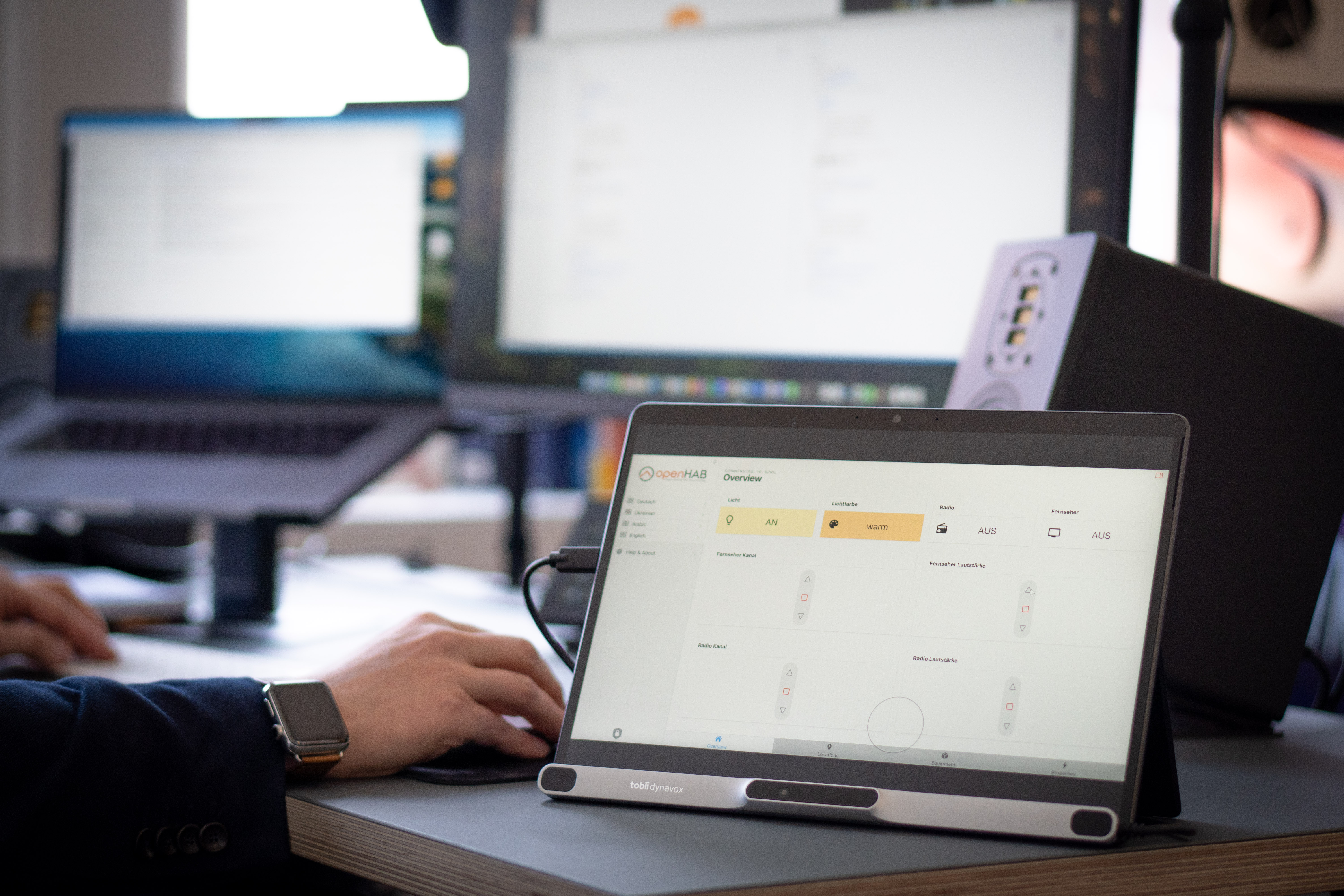 Tablet mit Eyetracking-Kamera