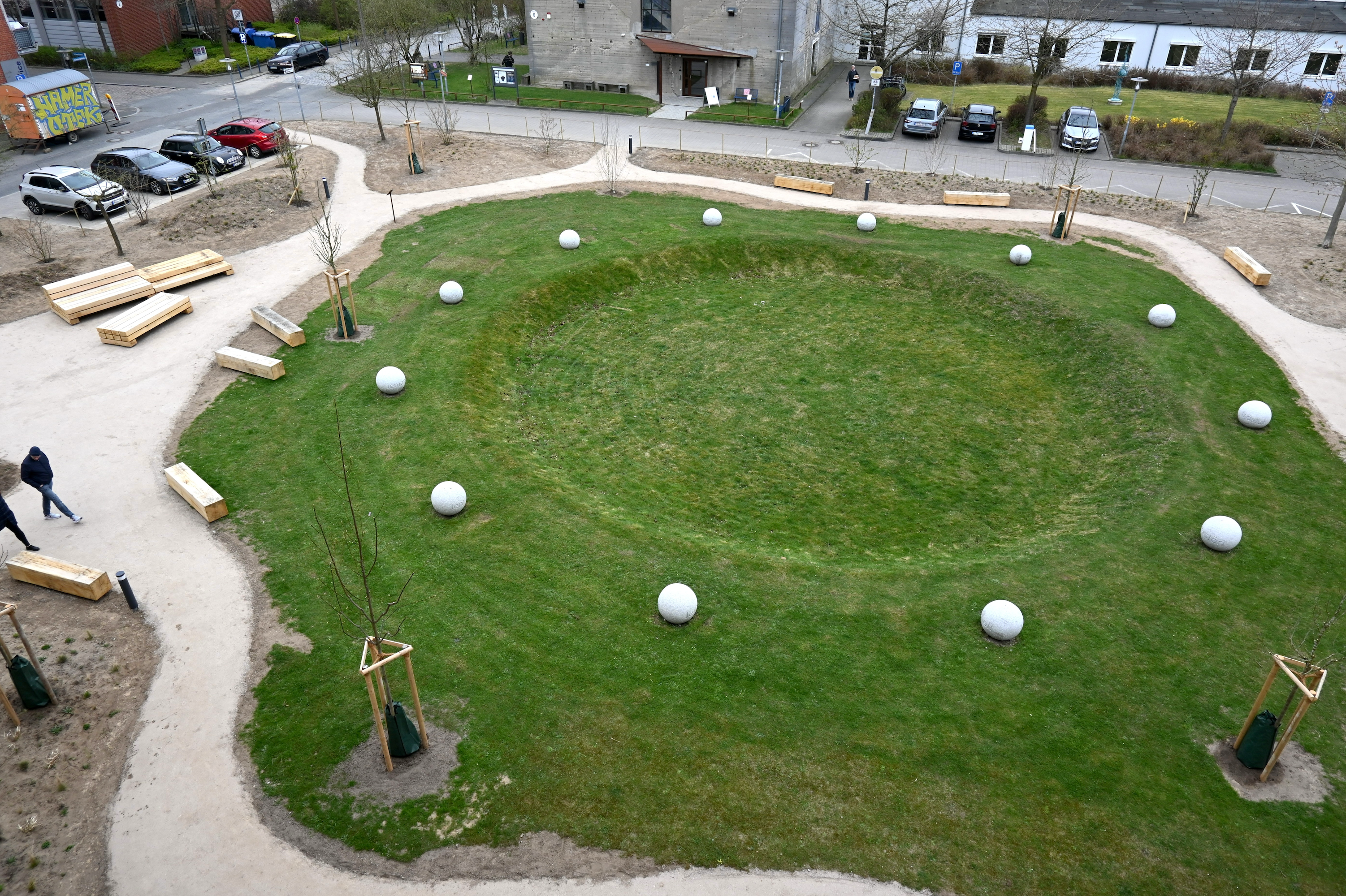 Der Max-Reichpietsch-Platz aus der Vogelperspektive.