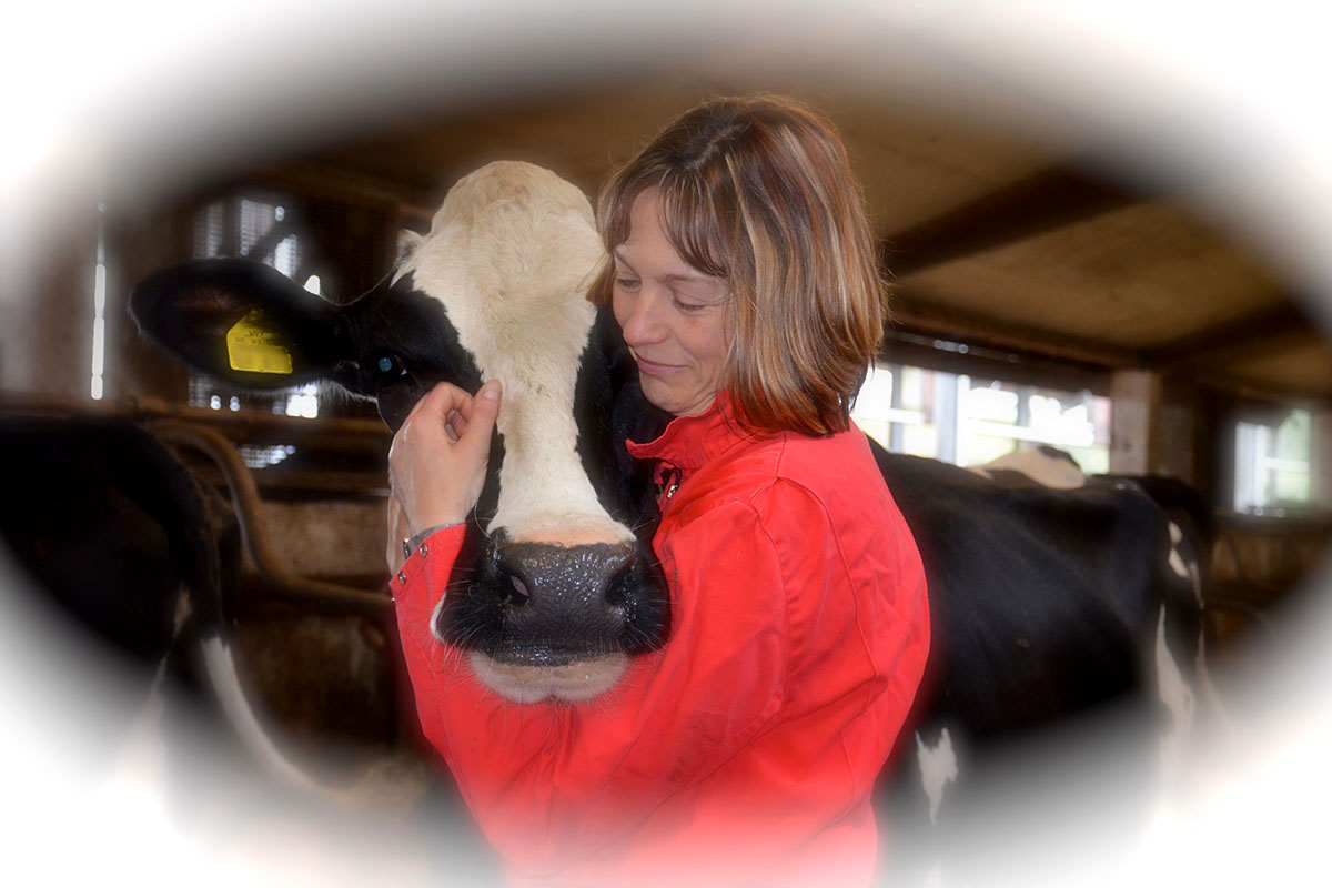 Katrin Mahlkow-Nerge mit Kuh