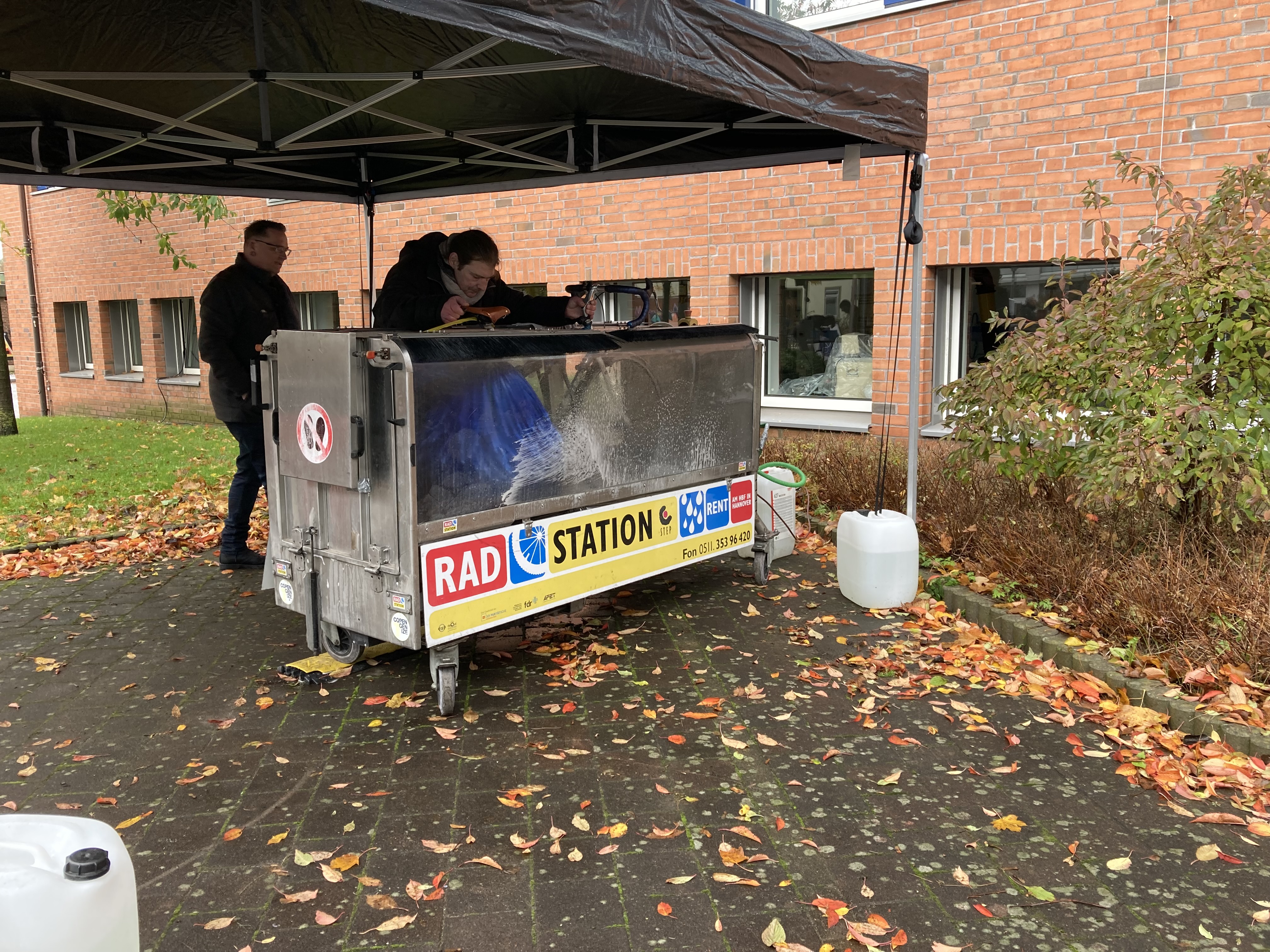 Fahrrad in der Waschanlage