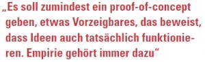 Der Text, der Grafik, weist daraufhin, dass es bei VR-Anwendungen immer einen empirischen Ansatz geben muss.