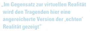 Die Grafik sagt aus, dass VR eine erweiterte möglichkeit zur Betrachtung der Realität leisten kann.