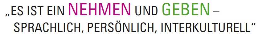 Die Grafik sagt, dass das Leben in vielen Facetten aus Nehmen und Geben besteht.