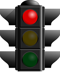 Die Ampel zeigt rot.