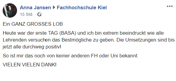 Positiv fällt das Feedback bei Facebook aus.